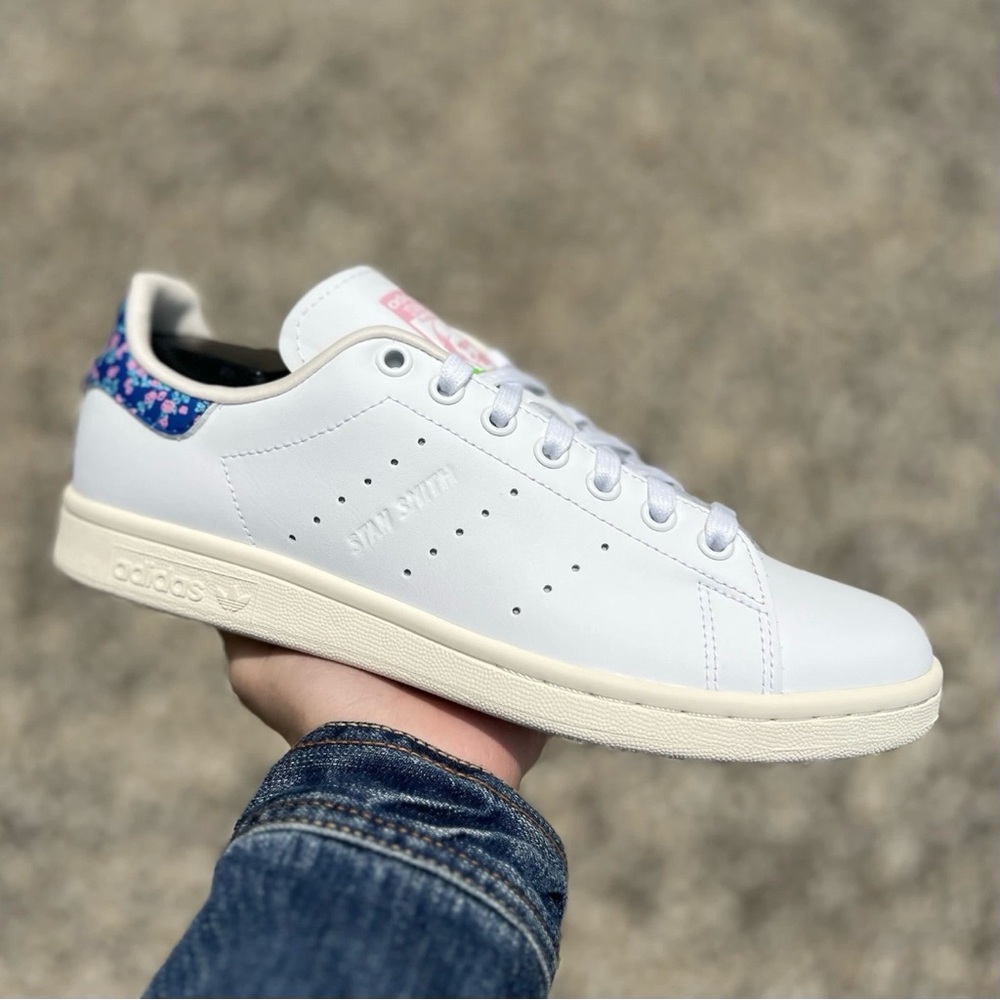 533 | Adidas Stan Smith X KS Women's White Sneaker Athletic Shoe Casual Footwear - Picture 2 of 9